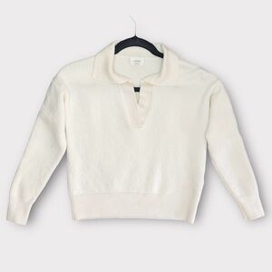 ARITZIA Wilfred cream V-Neck Sweater Body 100% MERINO WOOL